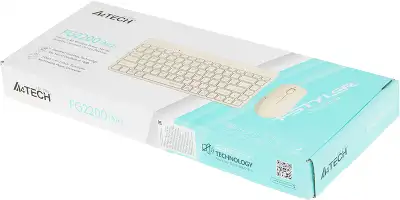 Клавиатура + мышь A4Tech Fstyler FG2200 Air2 клав:бежевый мышь:бежевый USB беспроводная slim (FG2200 AIR2 BEIGE)
