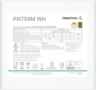 Блок питания ПК Deepcool GAMERSTORM PN750M WH (R-PN750M-FC0W-WGEU)