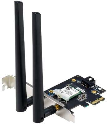 ASUS PCE-BE6500 Беспроводной трехдиапазонный PCI Express адаптер BE6500 + Bluetooth 5.4, внешняя съемная антенна, Wi-Fi 7 (be)