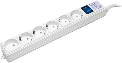 Фильтр-удлинитель Power Cube 5,0 м 6 розеток (белый) 16А/3,5кВт/ Surge protector Power Cube 5,0 m 6 outlets (white) 16A / 3,5kVt