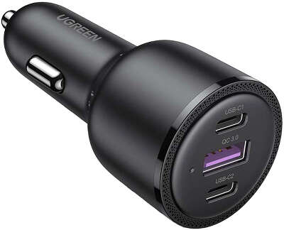 Автомобильное ЗУ Ugreen CD239 2xUSB-C PD/USB-A 69W, Black [20467]