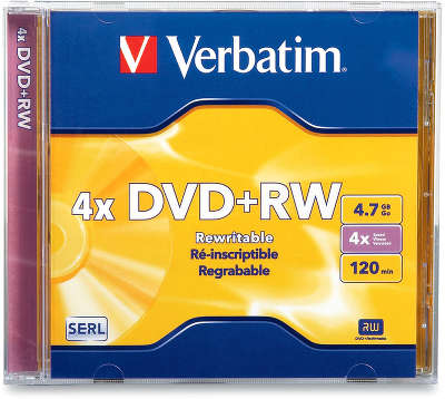 DVD+RW диск Verbatim 4x 4.7 ГБ Jewel Box (1 шт.)