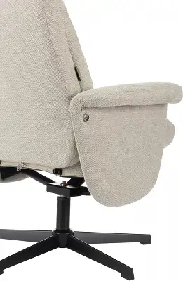 Кресло для дома Бюрократ _Baron с пуфом бежевый металл черный крестов. (_BARON/BEIGE)