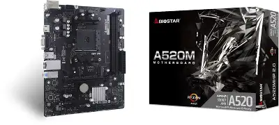 Материнская плата Biostar A520MHP 2.0 Soc-AM4 AMD A520 2xDDR4 mATX AC`97 8ch(7.1) GbLAN RAID+VGA+HDMI