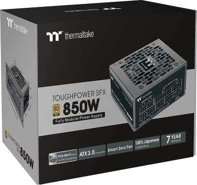 Блок питания 850 Вт SFX Thermaltake Toughpower SFX, 92 мм, 80 Plus Gold
