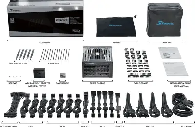Блок питания Seasonic ATX 2200W Prime PX-2200 Gen.5 80+ platinum (20+4pin) APFC 135mm fan 18xSATA Cab Manag RTL