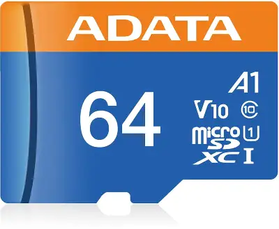 Карта памяти 64 Гб Micro SDXC ADATA Premier Pro, Class 10 UHS-I U1 [AUSDX64GUICL10A1-RA1] с адаптером