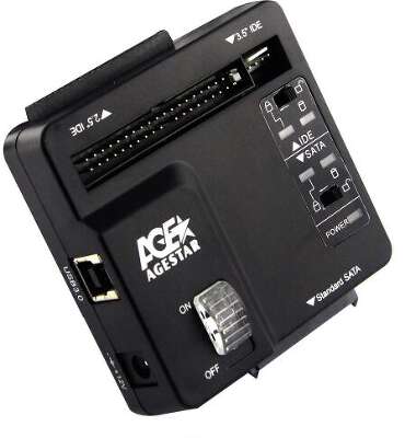 Адаптер-переходник для HDD/SSD AgeStar 3FBCP SATA IDE USB3.0 пластик черный
