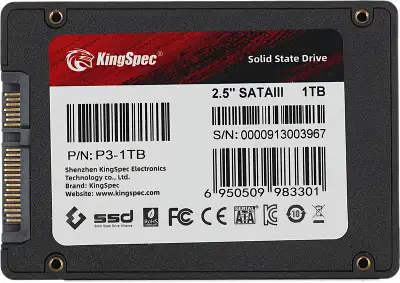 Твердотельный накопитель 2.5" SATA3 1Tb KingSpec P3 [P3-1TB] (SSD)