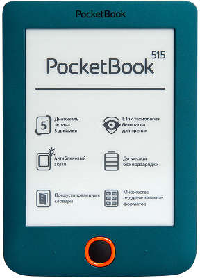 Электронная книга 5" PocketBook 515, тёмно-зелёная