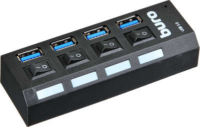 Концентратор Buro BU-HUB4-U3.0-L, 4xUSB 3.0, черный