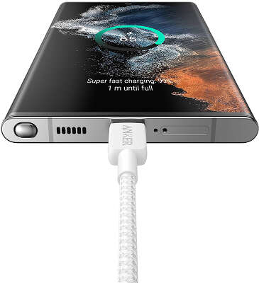 Кабель Anker PowerLine 322 USB-C to USB-C, 0.9 м, White [A81F5H21]