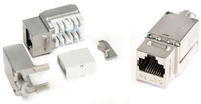 Модуль Hyperline KJNE-8P8C-C5E-90-SH-F-WH информ. KeystoneRJ45 кат.5E FTP стальной (упак.:1шт)