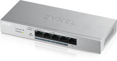 Коммутатор/ ZYXEL GS1200-5HP V2, 5 Port Gigabit PoE+ webmanaged Switch, 4x PoE, 60 Watt