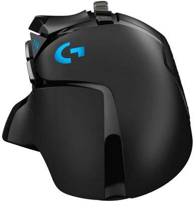 Мышь игровая Logitech G502 Hero16K черная, оптическая (Hero25K) , 100-25600dpi, 1мс, USB 2.1м, 11 кнопок (2 механика), RGB подсветка, утяжелители, под правую руку