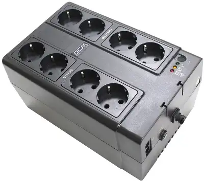 ИБП Powercom Spider SPD-650E CUBE , 650VA, 390W, EURO, черный (без аккумуляторов)