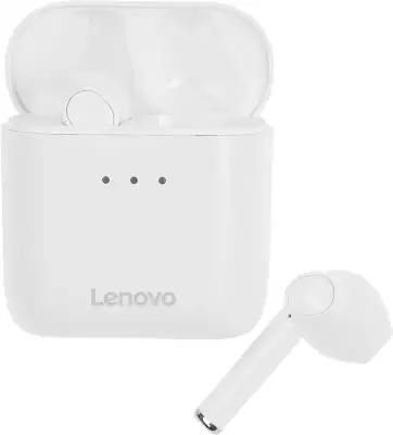 Гарнитура вкладыши Lenovo QT83 белый беспроводные bluetooth в ушной раковине