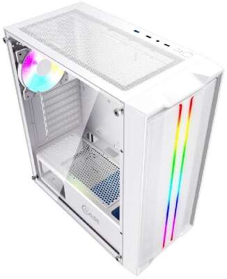 Powercase CMIEW-F4S Корпус Mistral Evo White, Tempered Glass, 1x 120mm PWM ARGB fan + ARGB Strip + 3x 120mm PWM non LED fan, белый, ATX  (CMIEW-F4S)