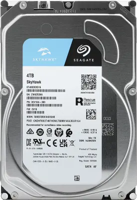Жесткий диск SATA3 4Tb [ST4000VX016] (HDD) Seagate SkyHawk, 5400rpm, 256Mb