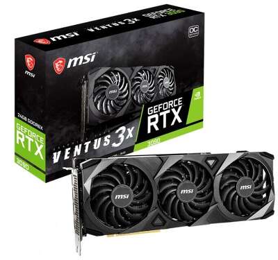 Видеокарта MSI NVIDIA GeForce RTX 3090 VENTUS 3X 24G OS 24Gb GDDR6X PCI-E HDMI, 3DP