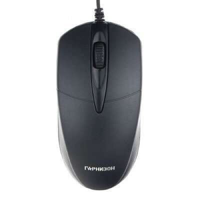 Гарнизон Мышь GM-220XL, USB, чип- Х, черный, 2м,1000 DPI, 2кн.+колесо-кнопка