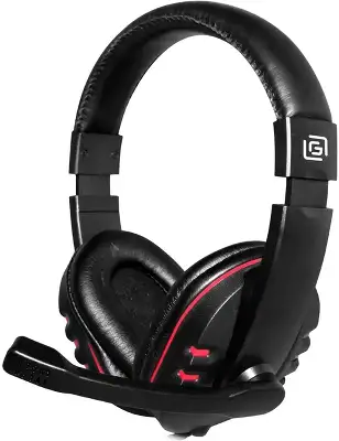 Наушники с микрофоном Оклик HS-L380G ABBADON черный/красный 1,8м мониторные (1100404)