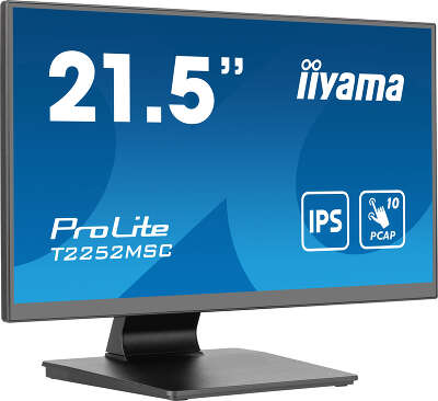 Монитор Iiyama 21.5" ProLite T2252MSC-B2 черный IPS LED 5ms 16:9 HDMI M/M глянцевая 250cd 178гр/178гр 1920x1080 60Hz DP FHD USB Touch 4.5кг