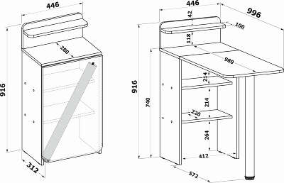 Стол для компьютера Сокол СП-19 складн. столешница ЛДСП дуб сонома каркас хром (00-00013783)