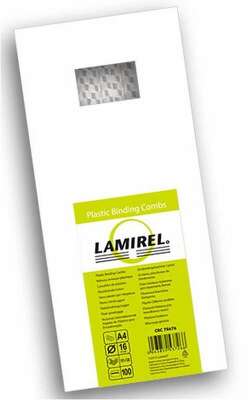 Lamirel Пружины для переплета пластиковые, 16 мм. Цвет: белый, 100 шт в упаковке.