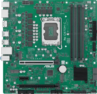 Материнская плата ASUS PRO Q870M-C-CSM, LGA1851, Q870, 4*DDR5, 4*SATA, 2*M.2, 3*USB 3.2, 2*USB 2.0, Type-C, 2*PCIx16, 1*PCIx1, 2*DP+VGA, mATX; 90MB1KEP-M0EAYC