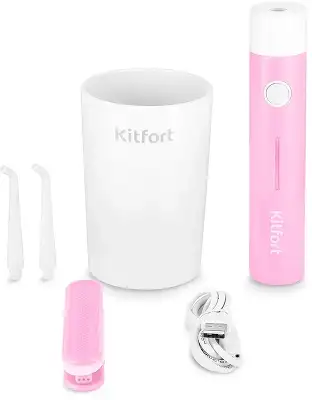 Ирригатор Kitfort КТ-2957-1 портатив. импульсн. 2насад. розовый/белый