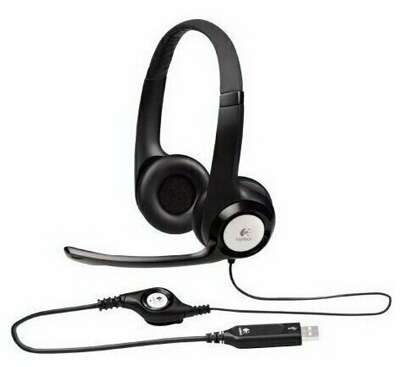 Гарнитура Logitech H390 черная, USB, 20-20000 Гц, накладная конструкция, поворотный микрофон, кабель 2.4м