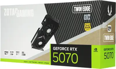 Видеокарта Zotac PCI-E 5.0 RTX 5070 TWIN EDGE OC NVIDIA GeForce RTX 5070 12Gb 192bit GDDR7 2542/28000 HDMIx1 DPx3 HDCP Ret