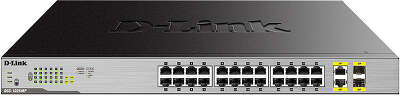 Коммутатор D-Link DGS-1026MP 24x1Гбит/с 2xКомбо(1000BASE-T/SFP) 24PoE 370W неуправляемый