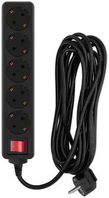 Сетевой фильтр PC Pet AP01006-5-B 5м (5 розеток) черный