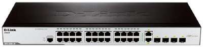 D-Link DES-3200-28/C1A Управляемый L2 коммутатор с 24 портами 10/100Base-TX, 2 портами 100/1000Base-X SFP и 2 комбо-портами 100/1000Base-T/SFP