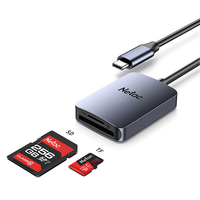 Кардридер Netac Flash card reader WK12, USB3.0 Type-C to mSD/SD (repl. NT09WK12-30GR)