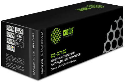 Картридж лазерный Cactus CS-C712S black ((1500стр.) для Canon LBP-3010/3020) (CS-C712S)