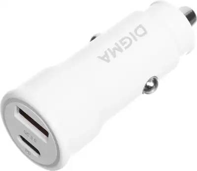 Автомобильное зар./устр. Digma DGC2С 20W 3A (PD+QC) USB-C/USB-A белый (DGC2C0HX12WH)