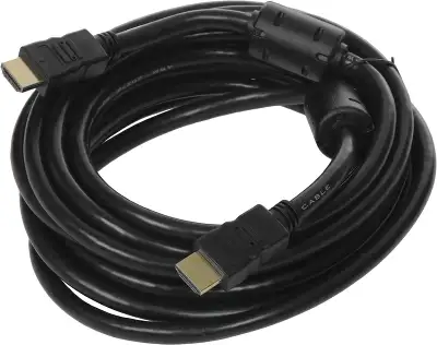 Кабель Ningbo HDMI-5M-MG HDMI (m)/HDMI (m) 5м. феррит.кольца позолоч.конт. черный (HDMI-5M-MG(VER1.4)BL)