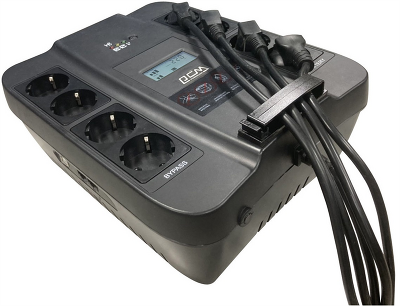 Источник бесперебойного питания Powercom Back-UPS SPIDER, Line-Interactive, LCD, AVR, 1100VA/605W, 8xSchuko outlets (4 surge & 4 batt), USB, black (1452054)