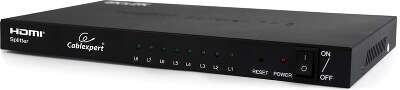 Разветвитель HDMI Cablexpert DSP-8PH4-03, HD19F/8x19F, 1 компьютер => 8 мониторов, Full-HD, 3D, 1.4v, каскадир