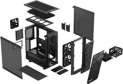 Корпус Fractal Design Meshify 2 Compact Light Tempered Glass, серый, ATX, Без БП (FD-C-MES2C-04)