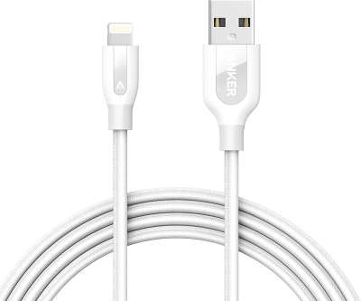 Кабель Anker PowerLine+ USB to Lightning Cable, 1.8 м, кевлар, белый [A8122H21]