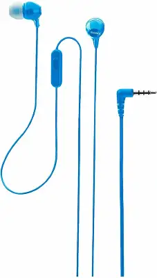Гарнитура внутриканальные Sony MDR-EX14AP 1.2м синий проводные в ушной раковине (MDREX14APLIZIN)
