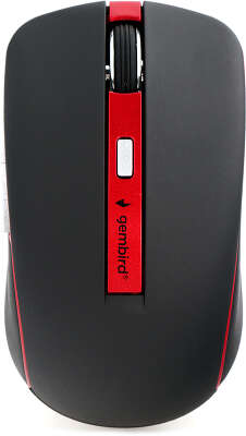 Мышь беспроводная Gembird MUSW-450, красн./черн., 2.4ГГц, 6кн, 1600DPI, блистер