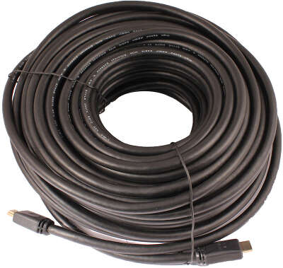 Кабель аудио-видео LAZSO WH-111 HDMI (m)/HDMI (m) 30м. позолоч.конт. черный (WH-111(30M))
