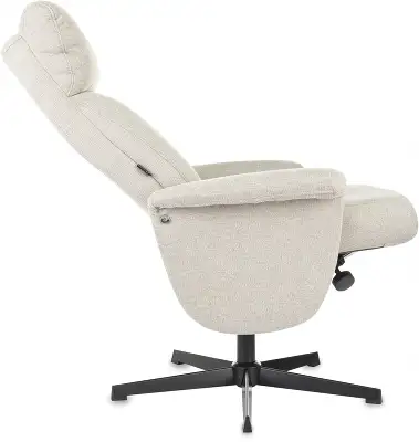 Кресло для дома Бюрократ _Baron с пуфом бежевый металл черный крестов. (_BARON/BEIGE)