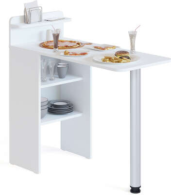 Стол для компьютера Сокол СП-19 складн. столешница ЛДСП белый каркас хром (00-00012723)