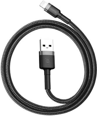 Кабель Baseus Cafule Cable USB to Lightning, 1 м, Black/Grey [CALKLF-BG1]